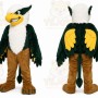 Green Eagle Mascot Costume with Custom Logo