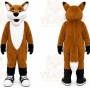 Brown Fox Mascot Costume with Custom Logo
