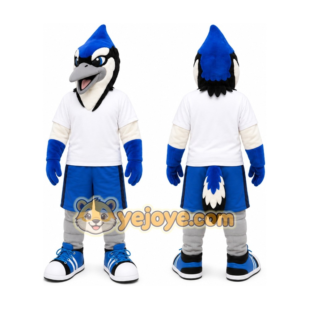 Blue Bird Mascot Costume with Custom Logo Blue Bird Mascot Costume with Custom Logo