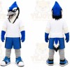 Blue Bird Mascot Costume with Custom Logo