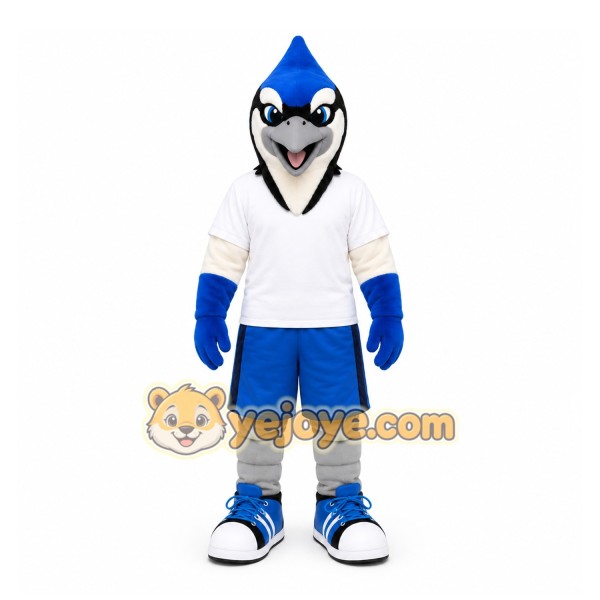 Blue Bird Mascot Costume with Custom Logo