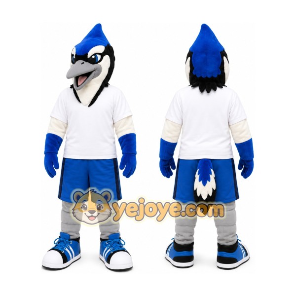 Blue Bird Mascot Costume with Custom Logo