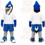 Blue Bird Mascot Costume with Custom Logo