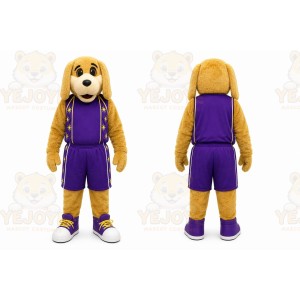 Yellow Dog Mascot Costume with Custom Logo