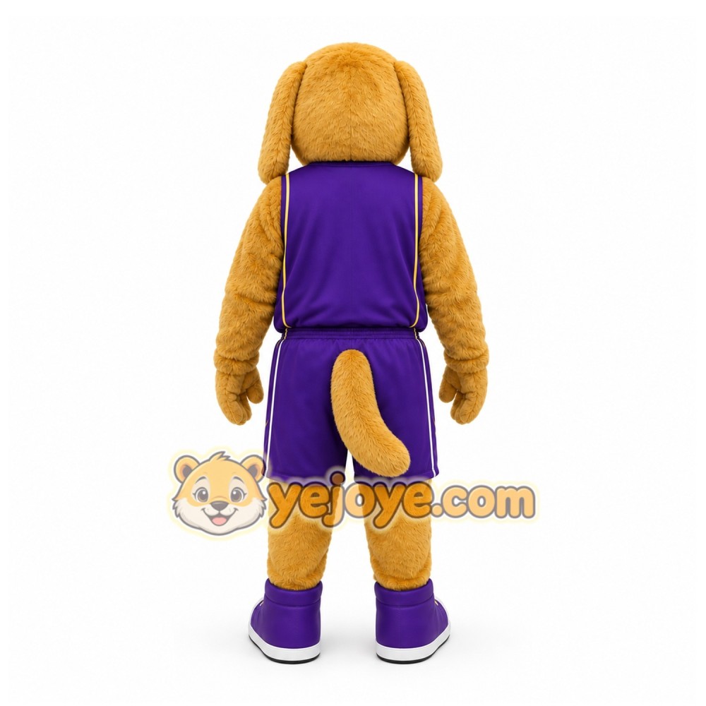 Yellow Dog Mascot Costume with Custom Logo Yellow Dog Mascot Costume with Custom Logo