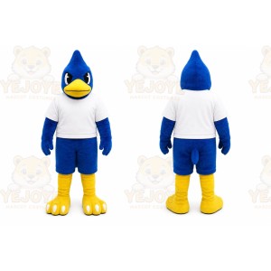 Blue Bird Mascot Costume with Custom Logo