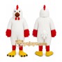 White Chicken Mascot Costume with Custom Logo