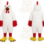 White Chicken Mascot Costume with Custom Logo