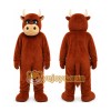 Brown Bull Mascot Costume with Custom Logo