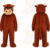 Brown Bull Mascot Costume with Custom Logo