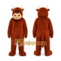 Brown Bull Mascot Costume with Custom Logo