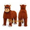 Brown Bull Mascot Costume with Custom Logo