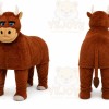 Brown Bull Mascot Costume with Custom Logo