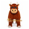 Brown Bull Mascot Costume with Custom Logo