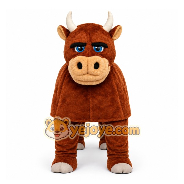 Brown Bull Mascot Costume with Custom Logo Brown Bull Mascot Costume with Custom Logo