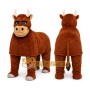 Brown Bull Mascot Costume with Custom Logo