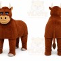 Brown Bull Mascot Costume with Custom Logo
