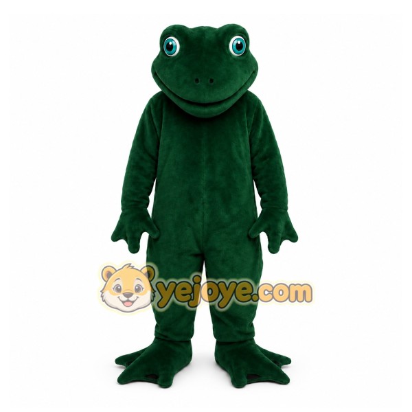 Green Frog Mascot Costume with Custom Logo Green Frog Mascot Costume with Custom Logo