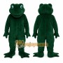 Green Frog Mascot Costume with Custom Logo