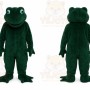Green Frog Mascot Costume with Custom Logo