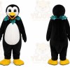 Black Penguin Mascot Costume with Custom Logo