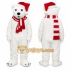 White Bear Mascot Costume with Custom Logo White Bear Mascot Costume with Custom Logo