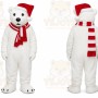 White Bear Mascot Costume with Custom Logo