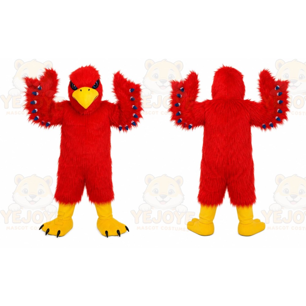 Red Bird Mascot Costume with Custom Logo