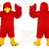 Red Bird Mascot Costume with Custom Logo