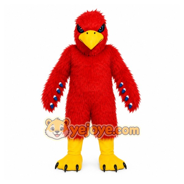 Red Bird Mascot Costume with Custom Logo