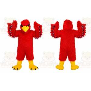 Red Bird Mascot Costume with Custom Logo