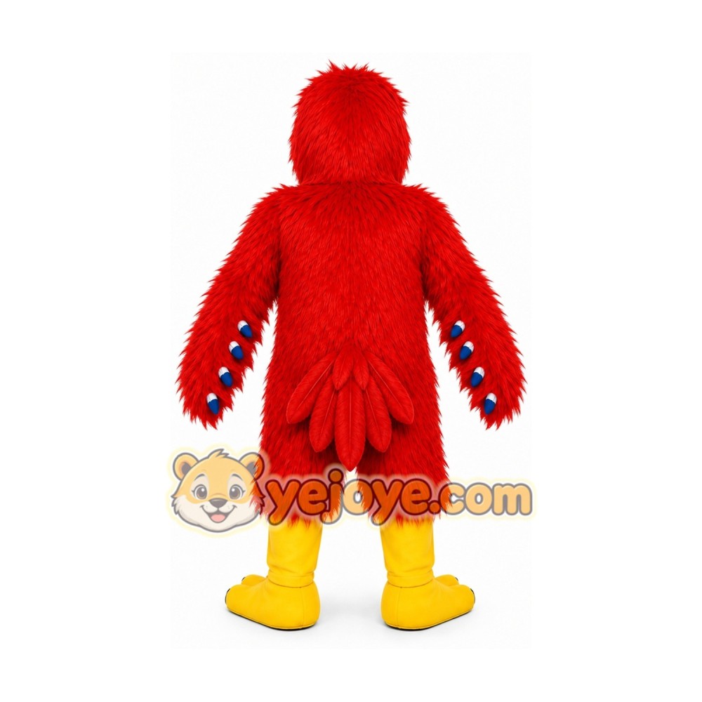 Red Bird Mascot Costume with Custom Logo