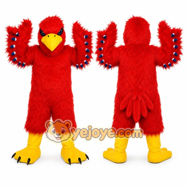 Red Bird Mascot Costume with Custom Logo