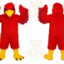 Red Bird Mascot Costume with Custom Logo