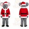 Gray Mouse Mascot Costume with Custom Logo