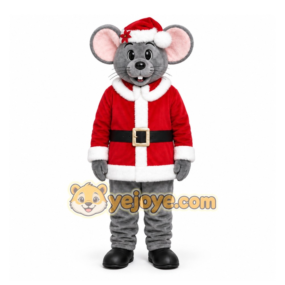 Gray Mouse Mascot Costume with Custom Logo Gray Mouse Mascot Costume with Custom Logo