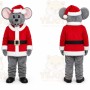 Gray Mouse Mascot Costume with Custom Logo