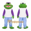 Green Frog Mascot Costume with Custom Logo Green Frog Mascot Costume with Custom Logo