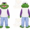 Green Frog Mascot Costume with Custom Logo