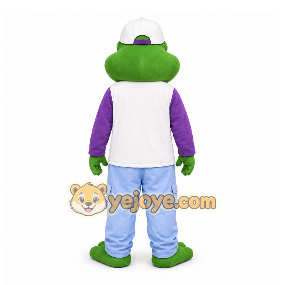 Green Frog Mascot Costume with Custom Logo Green Frog Mascot Costume with Custom Logo