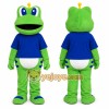 Green Frog Mascot Costume with Custom Logo Green Frog Mascot Costume with Custom Logo