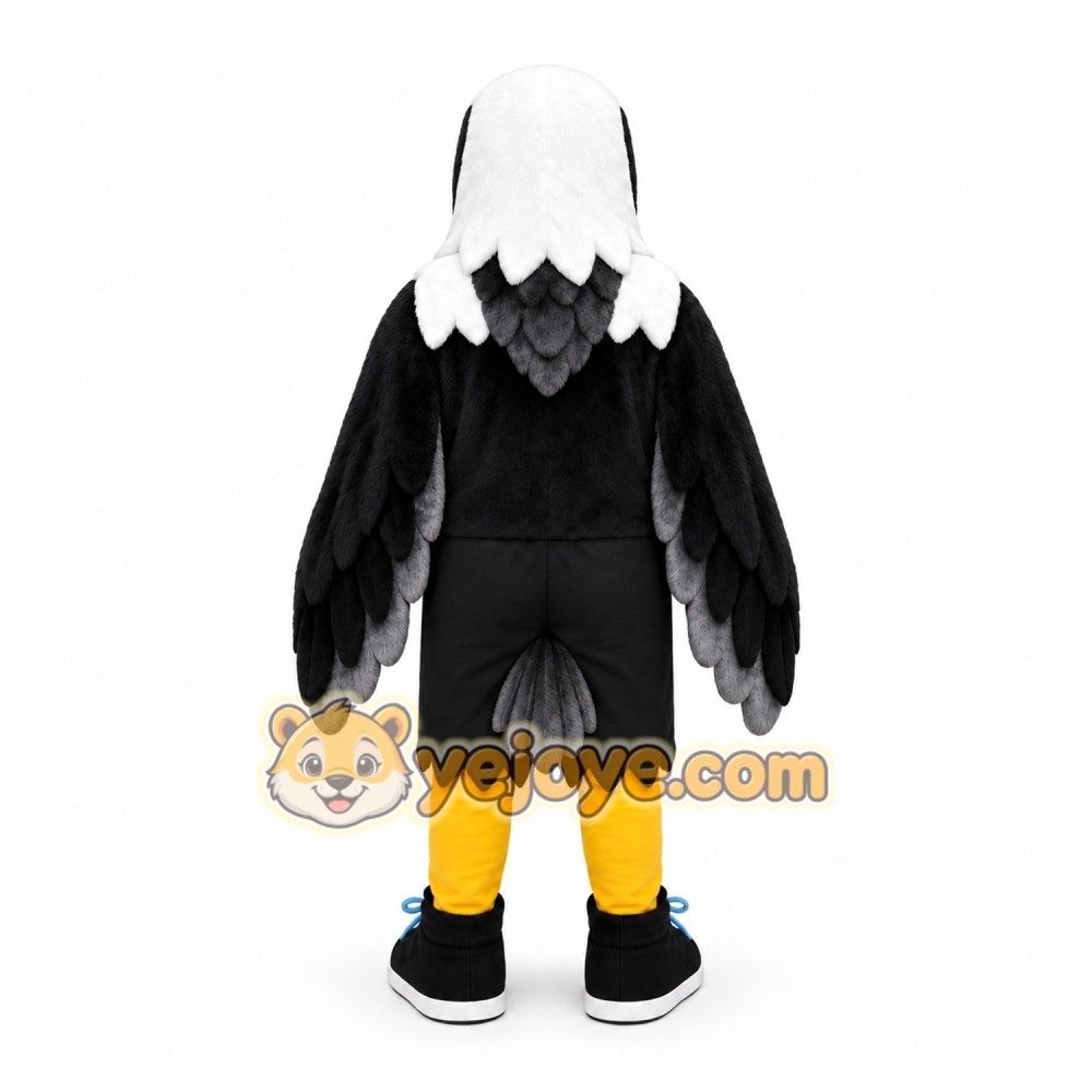 Black Eagle Mascot Costume with Custom Logo Black Eagle Mascot Costume with Custom Logo