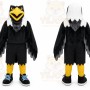 Black Eagle Mascot Costume with Custom Logo