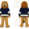 Brown Lion Mascot Costume with Custom Logo