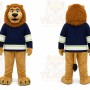 Brown Lion Mascot Costume with Custom Logo