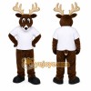 Brown Deer Mascot Costume with Custom Logo Brown Deer Mascot Costume with Custom Logo
