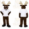 Brown Deer Mascot Costume with Custom Logo