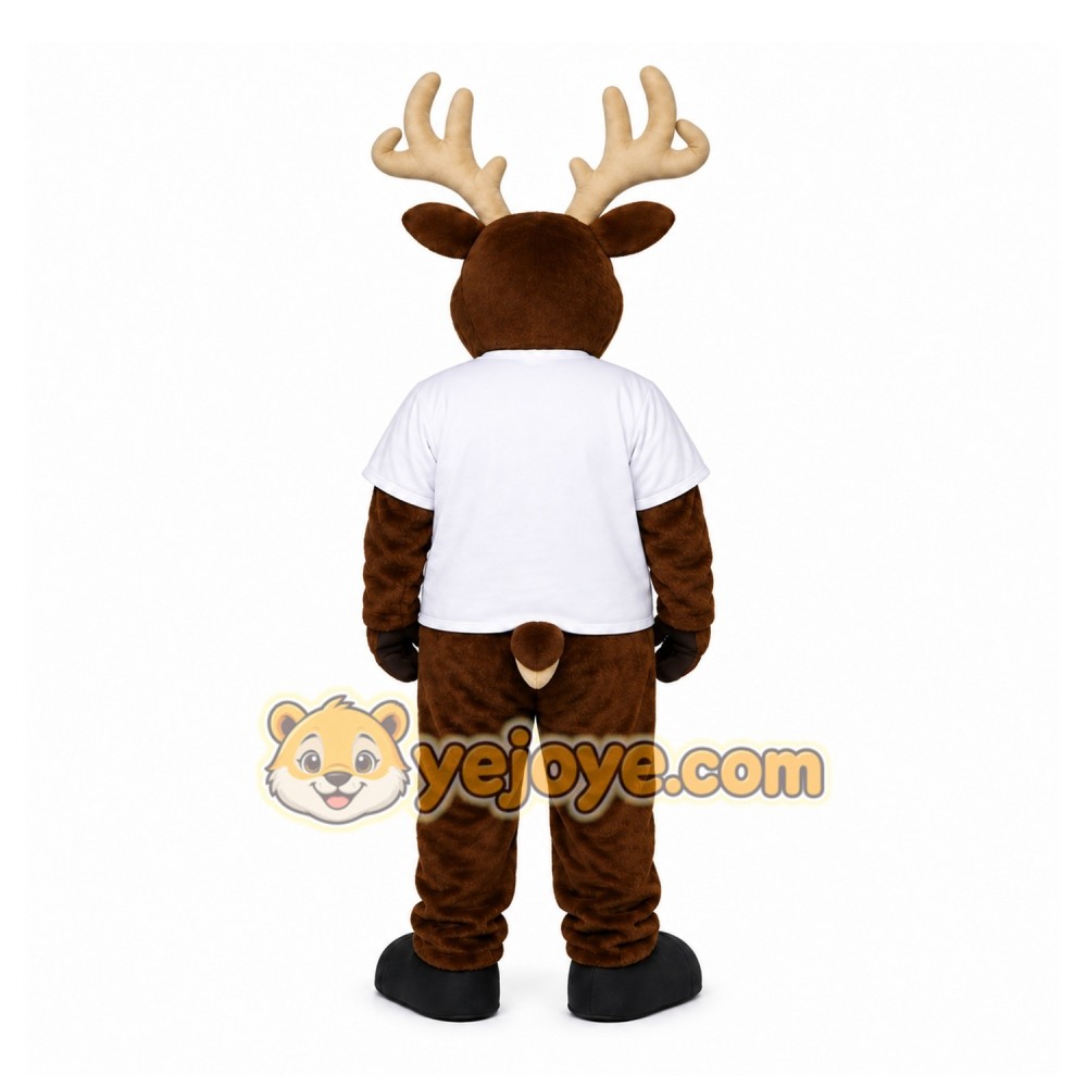 Brown Deer Mascot Costume with Custom Logo Brown Deer Mascot Costume with Custom Logo