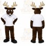 Brown Deer Mascot Costume with Custom Logo