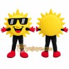 Yellow Sun Mascot Costume with Custom Logo